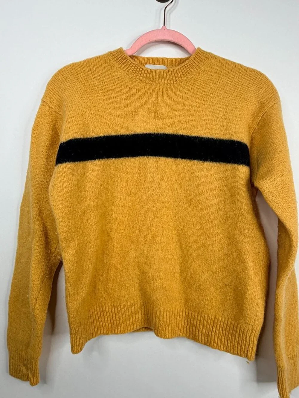 2/$30 J. Crew Wool Crew Neck Pullover Sweater Marigold Stripe Medium #A2902